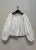 Qianhe Nova Moda Retrô Estilo Japonês Primavera e Verão Elegante Duas Formas de Usar Camisa Pesada Ombro a Ombro Solta Respirável Confortável Top