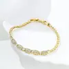 Pulsera con Hebilla Estilo Cool Transfronterizo Europeo y Americano Minimalista Xuping, Aleación de Cobre Chapada en Color Oro de 14k Joyería Geométrica Cuadrada Empalmada