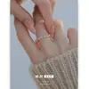 Anillo de Zirconia Ojo de Gato Colorido Nuevo Primavera/Verano 2025 para Mujer, Anillo Abierto Versátil Simple de Gama Alta para Dedo Índice