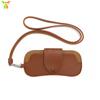 Estuche para gafas de miopía de cuero PU, bolsa de almacenamiento para gafas de sol colgantes, bolsa portátil para gafas de cuero PU resistente a la compresión.