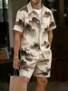 Moda Masculina 2026 Transfronteriza Conjunto a Juego de Top y Pantalones Cortos con Estampado 3D de Manga Corta