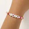 Pulseira de Miçangas Amor para Mulheres, Joias Doces Vermelhas e Rosas, Acessórios para Casal e Melhores Amigos no Atacado