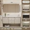 Mueble de baño pastoral color crema estilo francés con lavabo integrado de cerámica, diseño de montaje en pared, protección ambiental nivel E0, construcción perfecta multicapa de madera maciza