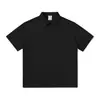 Camisa Polo de Algodão Puro Pesado de Verão Masculina 2026 Nova Manga Curta Solta Respirável T-shirt Preta Versátil Gola Lapela Tendência