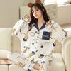 Pijama de Manga Longa Outono e Primavera Cardigan Feminino Algodão Novo Desenho Animado Fofo Cão Pacca Traje Casual para Casa Feminino