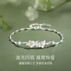 Pulsera de Flor de Jazmín de Plata de Ley S925 Mo Li para Mujer, Estilo Nicho de Gama Alta con Flores de Diamante Brillantes, Regalo de Cumpleaños para Novia