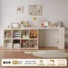 Escritorio de Madera Maciza Mesa de Estudio para Estudiantes en Casa Estantería Integrada Mesa Larga para Sala de Estar Banco de Trabajo Mesa de Computadora Retráctil