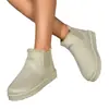 Botas de Nieve para Mujer para Exportación, Nuevo Modelo 2026, Forradas de Felpa, Talla Grande, Moda de Invierno, Botines Cortos Cálidos sin Cordones, Zapatos de Algodón para Mujer