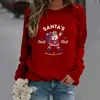 Sudadera Navideña Europea y Americana para Mujer de Manga Larga Holgada Estampado Merry Christmas