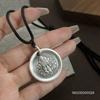 Colar de Prata Esterlina S999 para Homens e Mulheres Pingente Redondo Sólido Jiyan Huang Caishen Corrente de Lã Moda Versátil Corrente