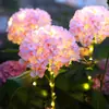 Luces de Flores de Hortensia Artificiales con Energía Solar Transfronterizas, Luces para Jardín Exterior y Patio, Luces de Suelo Solares para Villas