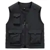 Colete Masculino para Primavera, Verão, Outono, Tamanho Grande, Gola V Solta, Roupa de Trabalho, Jaqueta sem Mangas Casual para Pesca ao Ar Livre, Roupa Masculina