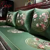 Cojines de Sofá de Secuoya Estilo Chino Nuevos Cuidadosamente Seleccionados con Bordado, Fundas para Cojines de Sofá de Muebles de Madera Maciza, Juego de Cinco Piezas para Cojines de Cama Luohan