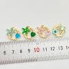 Ouro 14K Bolso Retentor de Cor Cristal de Zircônio Flor Amor Pingente Pulseira DIY Feita à Mão Colar Primeiro Material de Joia Acessórios