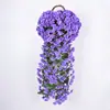 Colgante de Pared Violeta de Simulación al por Mayor Colgante de Pared Flor de Ratán Floral Artificial Decoración del Hogar Enredadera Accesorios de Fotografía Falso