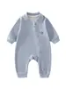 Mameluco para bebé para primavera y otoño, traje de gateo de manga larga, pijama romper cálido de seda y cachemira antibacteriana para bebé 7A