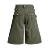 Pantalones Cropped Rectos con Dobladillo Dividido y Botones para Hombre, Nuevo Estilo de Verano con Bolsillos, Corte Holgado, Pantalones Versátiles Casuales de Longitud Media para Mujer, Modernos