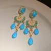 Brincos Vintage de Agulha Prata com Diamantes e Pérolas em Formato de Losango, Estilo Palácio Retrô, Brincos de Luxo Leve e de Alta Qualidade