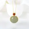 Cadena para Clavícula de Jade Hetian Natural y Ágata Roja para Mujer Incrustada Sapa Vintage Plata S925 Collar Distintivo Moderno Versátil