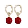 Brincos de pérola barroca estilo francês feminino leve luxo 925 prata agulha brincos elegantes dupla face pérola brincos de concha