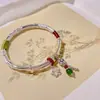 Pulsera Ping An Joy de Plata de Ley Femenina s999 Plata Maciza Regalo de Cumpleaños para Novia Año Nuevo Jue Qin