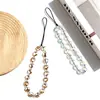 Cadena para Teléfono Nueva Estilo Lujo Ligero Chapada en Color con Forma de Corazón, Llavero para Funda de Teléfono, Colgante para Bolso, Colgante de Perlas, Correa para Teléfono