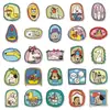 50 Hojas Pegatinas Originales de Animales Marco Retro Línea Boceto Simple Ilustración Infantil Impermeable Decoración Diario Pegatinas Guka