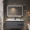 Juego de gabinete de baño con núcleo de aluminio tipo panal espacial, que incluye un lavabo cerámico combinado y mueble tocador para uso doméstico