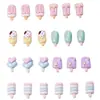 Lindas Decoraciones 3D de Paleta de Hielo para Uñas Resina Accesorios Pequeños Funda de Teléfono Pegamento de Crema Decoraciones de Uñas Portátiles DIY Pinzas para el Cabello