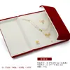 Caja de Regalo de Tres Piezas Doradas para Boda Caja para Collar de Perlas de Doble Apertura Caja de Regalo para el Día de la Madre Collar con Anillo de Perlas Pendientes