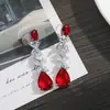Brincos de Prata S925 com Pino, Zircônia Fresca de Alto Brilho, Borla de Folhas, Brincos Longos, Brincos de Flor para Mulheres