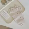 Meias Florais para Mulheres, Meias de Cano Médio, Estilo Primavera e Verão, Meias Finas de Algodão Respirável, Borda Enrolada, Estilo Coreano, Fofas, Meias Curtas da Moda