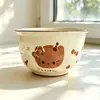 Bol de Arroz de 5 Pulgadas Bol de Arroz Cerámico Vajilla Bol de Ensalada de Alto Valor Bol de Arroz Color Bajo Esmalte