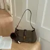 Bolsa de Axila em Couro com Cera para Uso Diário para Mulheres, Nova Coleção Primavera 2026 Bolsa de Ombro Transversal Vintage Francês de Luxo Discreto