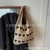 Bolsa de Palha Tecida Grande Capacidade para o Verão à Beira-Mar para o Trabalho com Recortes Bolsa de Palha Tecida Feminina Novo Estilo 2025 Bolsa de Ombro/Axila Tecida para Praia