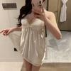 Ai Yufei 2025 Nuevo Verano Estilo Coreano Lunares Sencillo y Dulce Tirantes Encaje Camisón Casual Ropa de Casa 8856