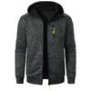 Novo Suéter Cardigan Jacquard com Capuz Casual para Fitness Esportivo Masculino Cardigan de Tricô