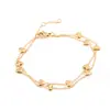 Pulsera Personalizada de Corazón con Borlas de Doble Capa, Pulsera Minimalista para Mujer, Estilo Europeo y Americano, Color Dorado Sencillo, Joyería de Moda