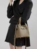 Bolso Cesta de Cuero de Vaca de Primera Capa para Mujer, Bolso Cubo Texturizado de Mano, Bolso Cruzado Suave de Cuero Granulado para Hombro, Bolso de Viaje