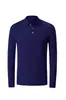 Camisa Polo de Manga Longa com Lapela 220g 26 Fios Duplos Roupa de Trabalho Uniforme de Equipe Unissex Logo Bordado Estampado