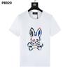 Psy Venta al por Mayor Marca Americana de Moda Cho Bun Camiseta Colorida Calavera Conejo Degradado Estampado de Letras Estilo de Pareja Manga Corta Ny