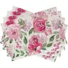 Mat de aislamiento impermeable con estampado a una cara de lino, estilo floración de tulipán y girasol, temática de flores y pájaros, nuevo de verano, transfronterizo de Temu