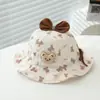 Sombrero de Pescador Lindo de Primavera y Verano para Niños Sombrero de Cubo con Protección Solar para Bebé con Orejas en Forma de Corazón Sombrero de Bebé de Algodón Puro