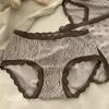 Ropa interior para mujer con estampado de leopardo 7A Antibacteriana Cómoda Transpirable Algodón Cepillado para Mujer Otoño e Invierno Cintura Media Sexy que Cubre la Cadera Bragas para Mujer