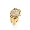 Anel de relógio AP punk hip-hop transfronteiriço cobre cravejado zircônia estilo ins personalidade de alta qualidade tendência anel masculino atacado