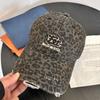 Gorra de béisbol con estampado de leopardo de primavera para mujer, estilo coreano, vintage, de mezclilla lavada, con letras bordadas personalizadas para hombre.