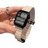 Compatible con Apple Watch 10, Apple Watch iwatch 789, generación SE2, reloj magnético de cuero ligero con patrón de bambú.