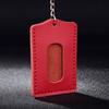 Llavero Portatarjetas de Acceso con Sensor Simple y Elegante, Portatarjetas Pequeño para Tarjeta de Autobús, Cuero Unisex con Logotipo Impreso