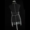 Vestido cruzado de pecho con borlas transfronterizo Cadena metálica Sujetador Cadena corporal de personalidad Accesorios de vestir