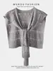 Chal Corto de Punto de Seda de Hielo Protector Solar para Mujer, Nuevo Estilo Delgado Verano 2026, Chal de Hombro Anudado, Bufanda Protectora para el Cuello